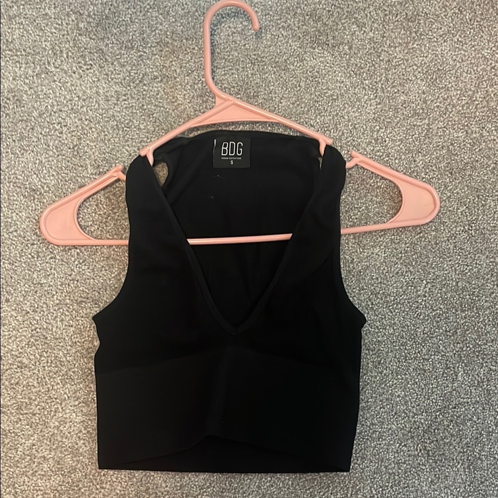 BDG Black Fitted Bustier Tank Top